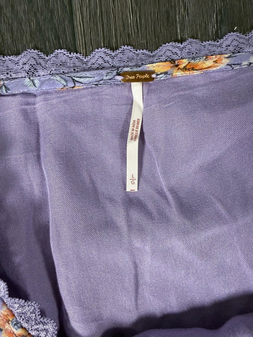 Free People Lavender Floral Asymmetrical Handkerchief Hem Skirt - Picture 3 of 5